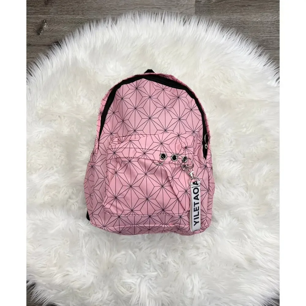 Pink Geometric Designed Backpack 16